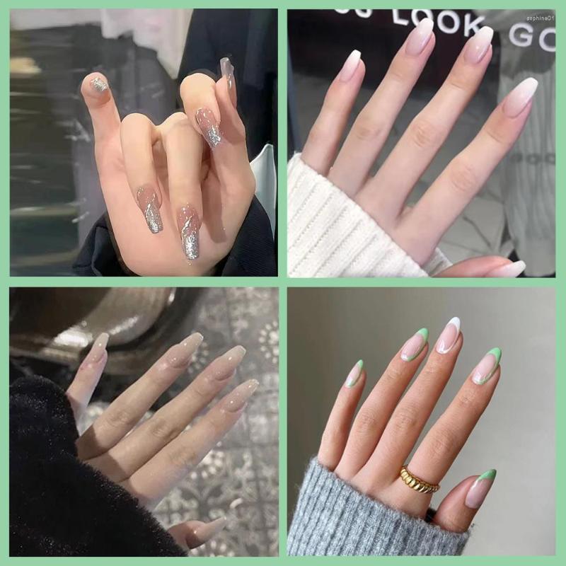 

False Nails 24Pcs/Box Sexy White Self Adhesive Detachable Finished Fingernails Wearable Fake For Nail Art Decoration, J7