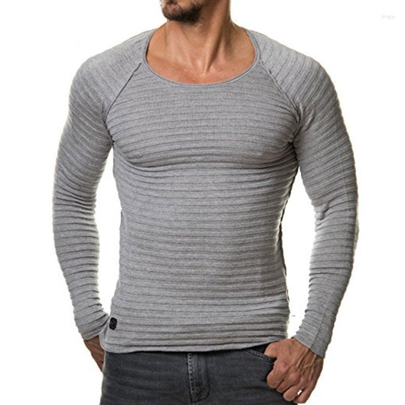 

Men's T Shirts Arrived Men Slim Fit Striped Shirt Long Sleeve Skinny Funny T-shirt Male Solid O-Neck TShirt Autumn Tee Tops Streetwear, Blue