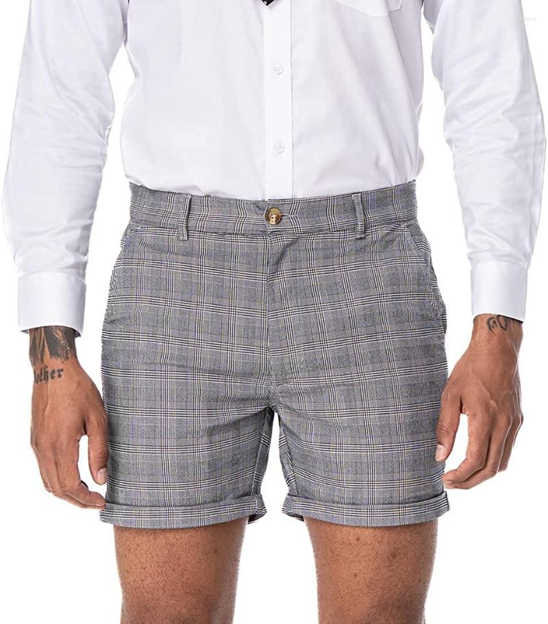 

Men's Shorts AIMPACT Mens Chino Slim-fit 5.5" Inseam Houndstooth Casual Men Short, Gingham