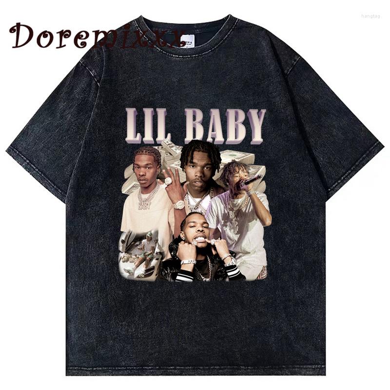 

Men' T Shirts Hip Hop Rapper Lil Baby Shirt Vintage Graphic Tee Oversized Cotton Short Sleeve Washed T-shirts Streetwear, 120394