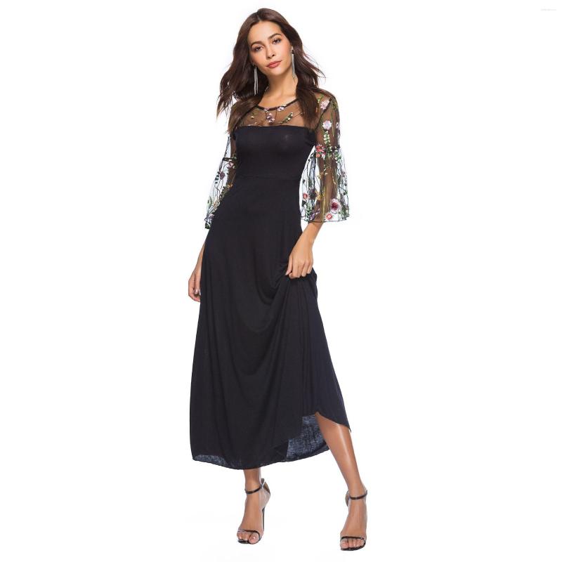 

Party Dresses Women' Clothing 2023 Embroidery Stitching Dress Summer Women, Black