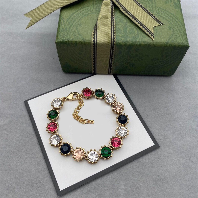 

Diamonds gold color pearl colorful luxury bracelets charms sapphire classical for teen girls trendy tiktok fashionable crystal flower cuff pearl mens bracelet E23