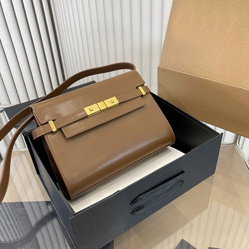 

Crossbody Bags Messenger Handbags Ladies Clutch Bag Cowhide Leather Handbag Removable Shoulder Strap Fashion Wallet Gold Hardware