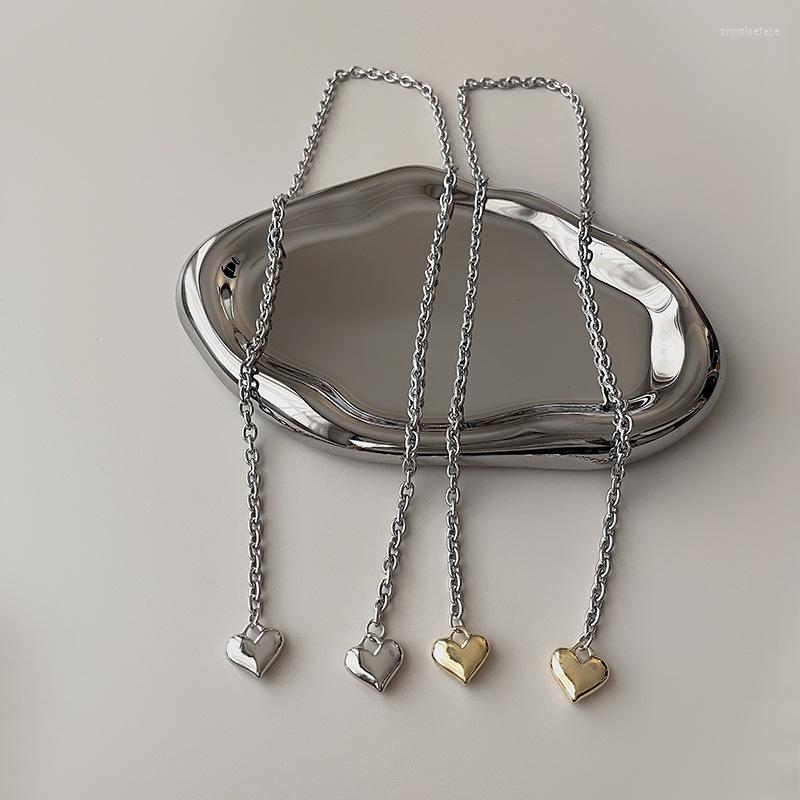 

Chains Fashion Big Heart Love Pendant Necklace For Women Gold Silver Color Punk Heavy Chain Cool Street Long Jewelry Gift Z341