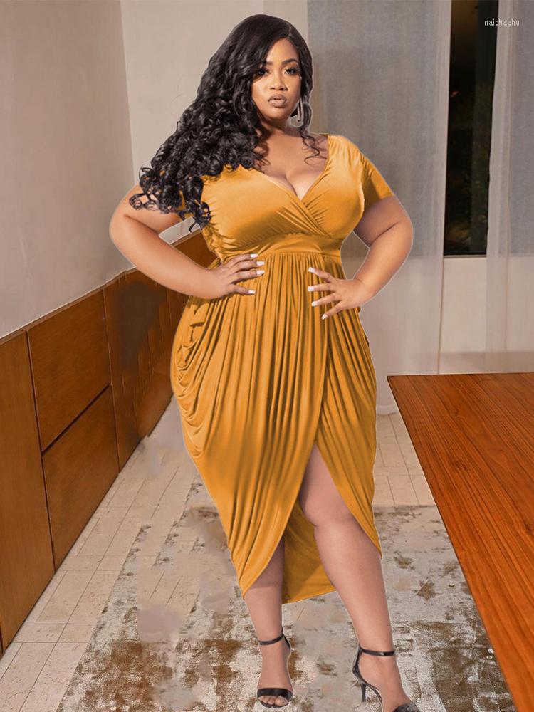 

Plus Size Dresses Elegant For Women Short Sleeve V Neck Fashion Dress Bodycon Ladies Wholesale Bulk Drop, Purple