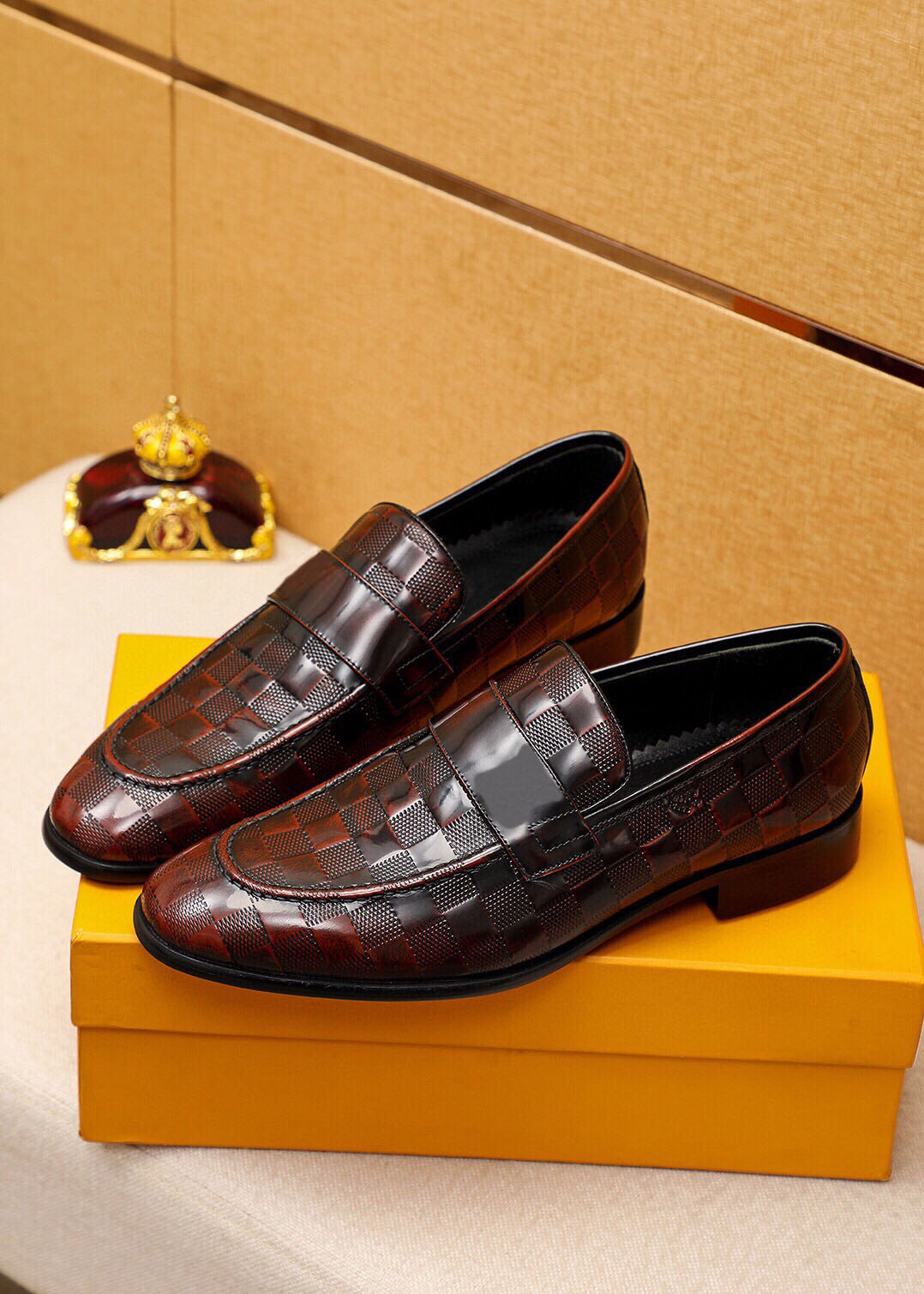 

2023 Mens Formal Dress Shoes Gentle Men Slip-On Genuine Leather Brand Designer Flats Male Business Fashion Oxfords Size 38-45, Black
