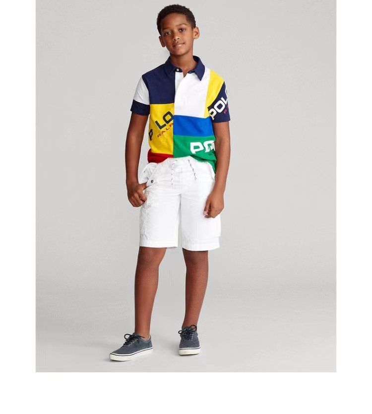 

High quality men' polos shirt printing short-sleeved T-shirt cotton lapel color matching fashion men' and women' clothing, 12