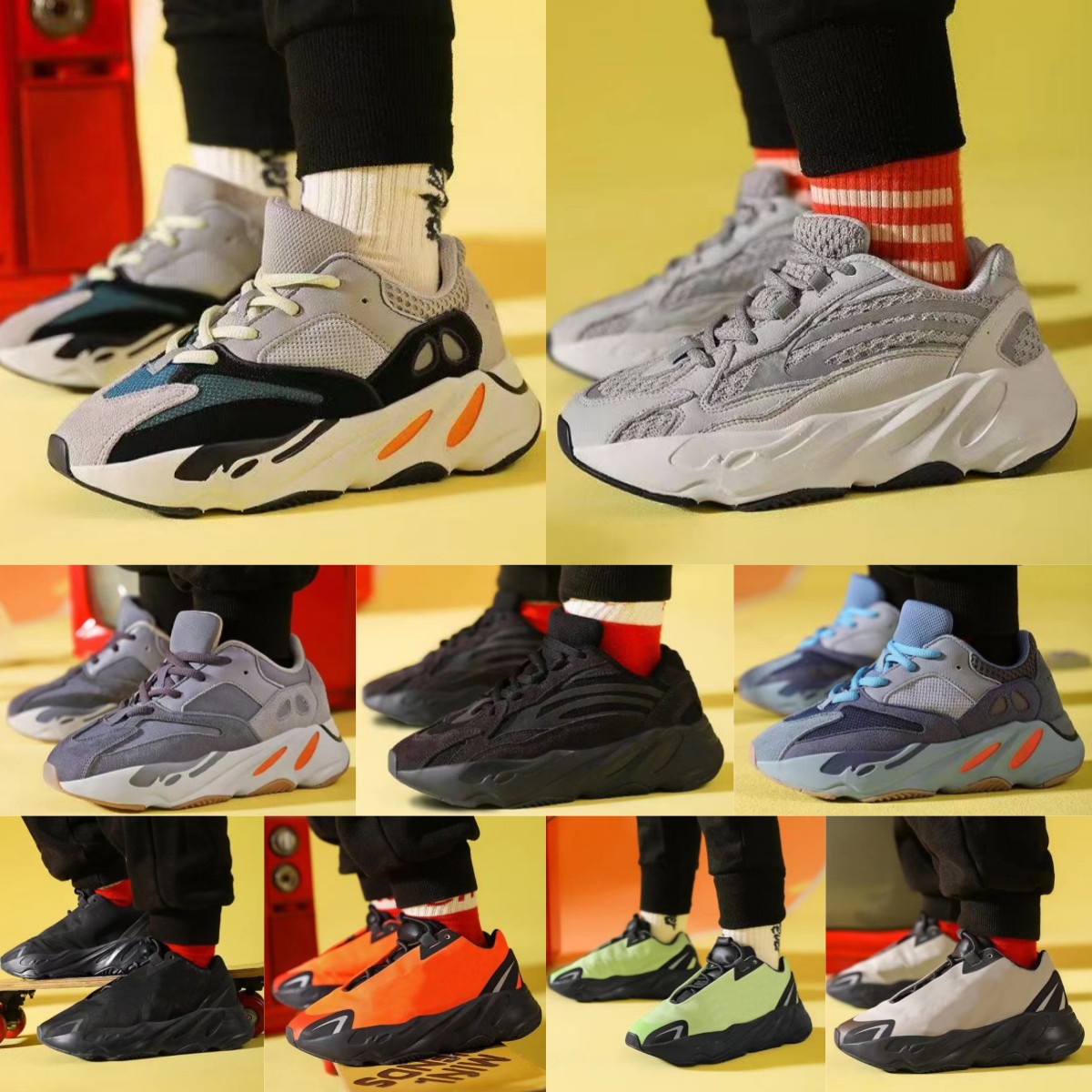 

Excellent Kids Shoes Designer Toddlers 700 Sneakers v2 Children Running Basketball Trainers Youth Kid Baby Sport Shoe Infants Boys Girls Outdoor