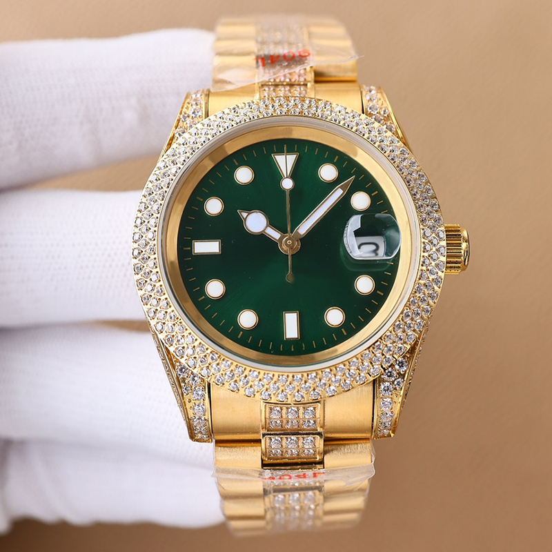 

Diamond watch automatic mechanical designer watches for men 41mm sapphire stainless steel folding buckle waterproof montre de luxe business wristwatch, Color1