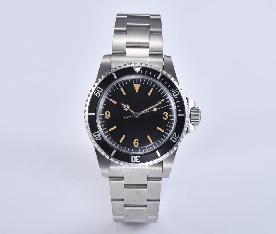 

Wristwatches Watch Men's 39.5mm Antique 1960 Retro Japanese NH35 Movement Black Sterile Dial Aluminum Plate Bezel Luminous, Nh35 a