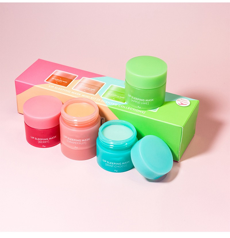 

Korean Lip Sleeping Mask 8g Lip Balm Essence 4pcs/set Scented Nutritious Moisturizing Dryness Lip Care Mask