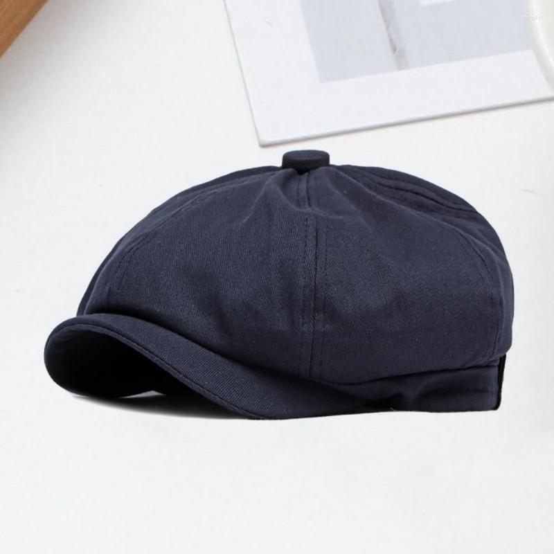 

Berets Charming Painter Hat Windproof Warm Comfy Winter Male Casual Plain Octagonal Sboy, Black