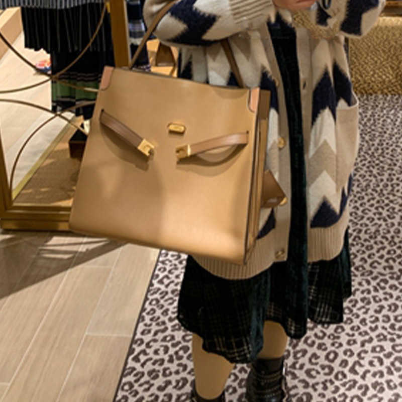 

Handbags Women's Bag Lee Double Cowhide Shoulder Bag Crossbody Tote Bag, Black 19cm