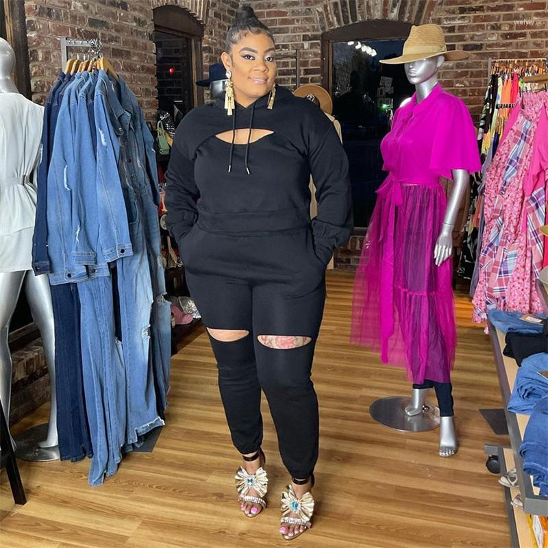 

Tracksuits Plus Size Women Clothing Black Sport Set Long Sleeve Tops And Pants Tracksuit Ladies Jogging Suits Wholesale Drop