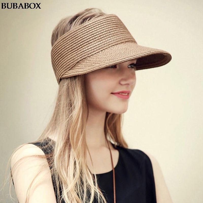 

Wide Brim Hats Magic Tape Panama Women Straw Hat Empty Top 2023 Women's Summer Sun Protection Outdoor Sports Fishing Beach Chapeau, Bg
