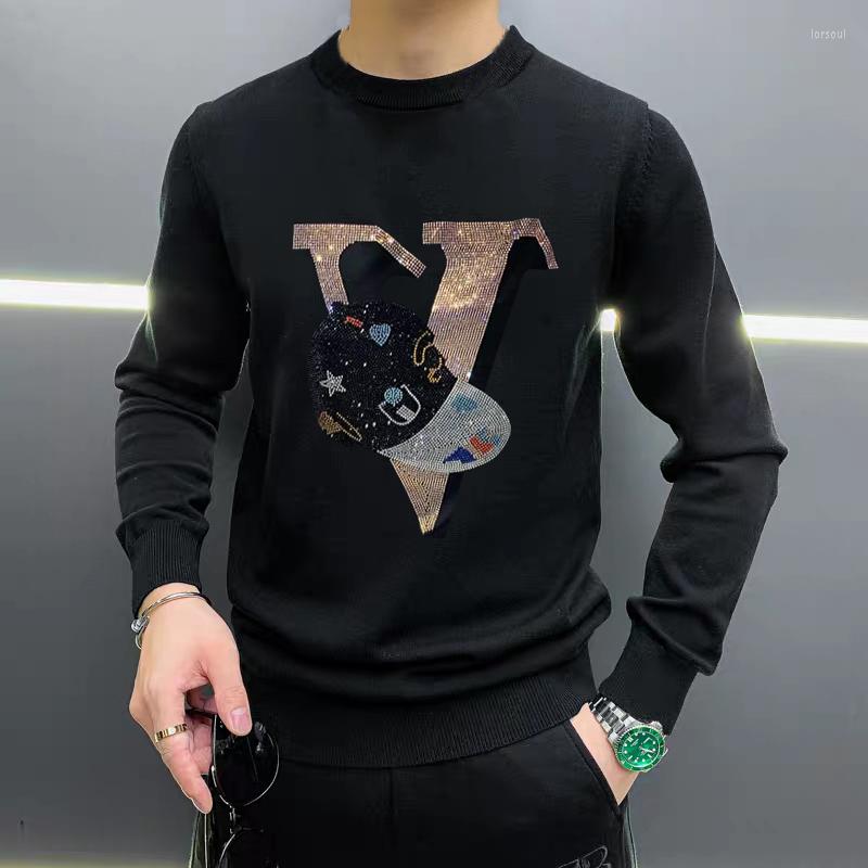 

Men's Sweaters Design Cashmere Warm Men's Sweater Outdoor High-Quality Fabric Knitted Pullover Technology Diamond, As shown asian size