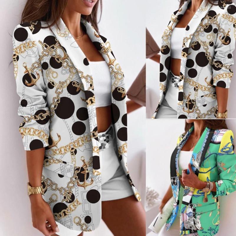 

Women's Suits Blazer Women Buckle-Free Fashion Women's Printed Wear Suit, Green