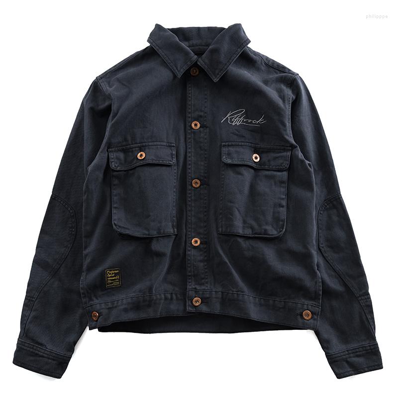 

Men' Jackets Men' Short Jacket Autumn Coarse Grain Texture American Style Retro Do Old Leisure Work Heavy Industry, Blue