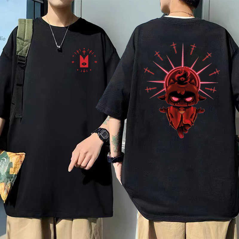 

Men's T-Shirts Game Cult of The Lamb Double Sided Graphic Tshirts Anime Men Women 100 Cotton Oversized Tshirt Cartoon Fashion Mens Tee Shirt J230217, Red