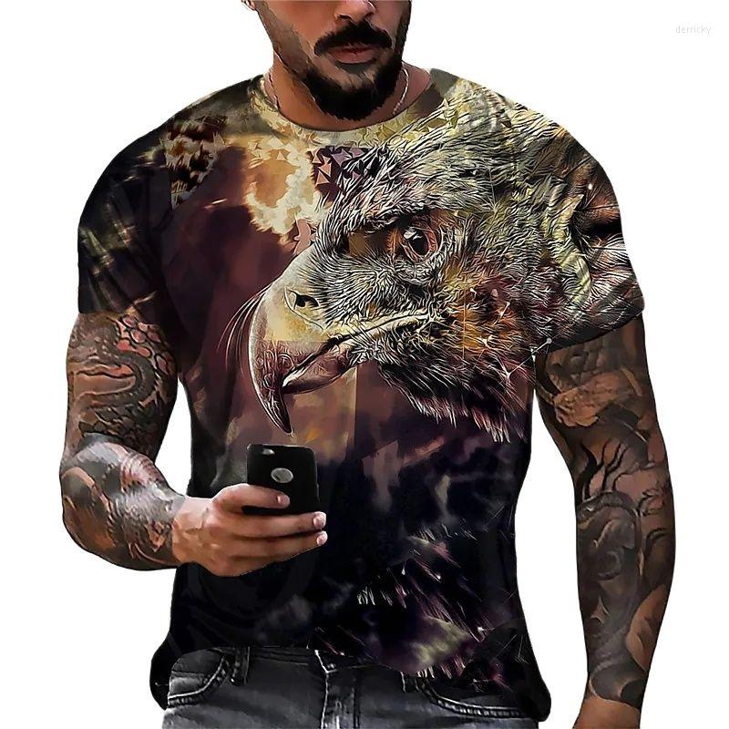 

Men's T Shirts Fashion Summer Eagle Animal 3d Printed Shirt For Mens O-neck Short Sleeve Oversized Tops Tee Man Clothing, Txhzy-220714-26