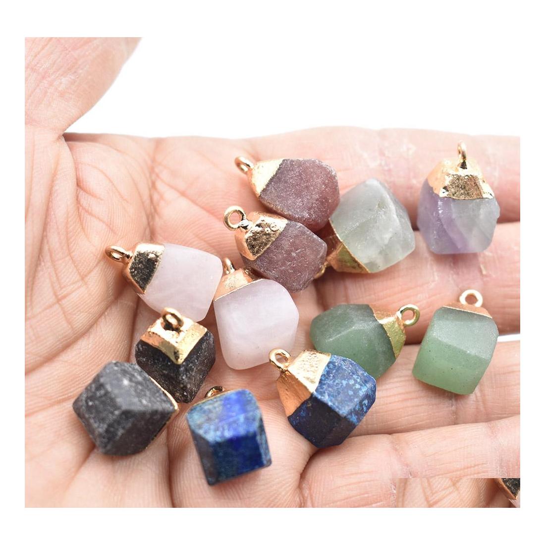 

Charms Natural Stone Crystal Pendant Charm For Jewelry Making Supplies Diy Fine Necklace Earrings Accessorie Whole Drop Delivery Fin Dhopo