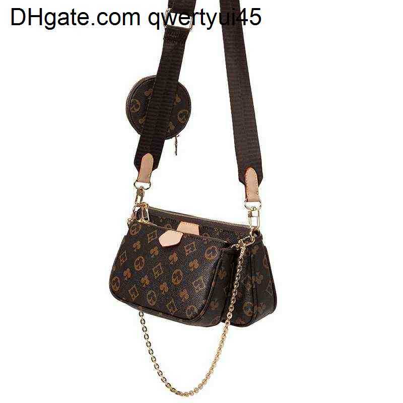 

qwertyui45 Shoulder Bags Famous Brand Designer 3-IN-1 Messenger Handbag Tote Leather Vintage Pattern Crossbody Handbag Purse New Shoulder Bag Clutch Tote 021723H, Pink shoulder bag