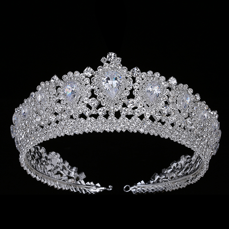 

Wedding Hair Jewelry Hadiyana Bling Crown Diadem Tiara With Zirconia Crystal Elegant Woman Tiaras and Crowns For Pageant Party BC3232 230216