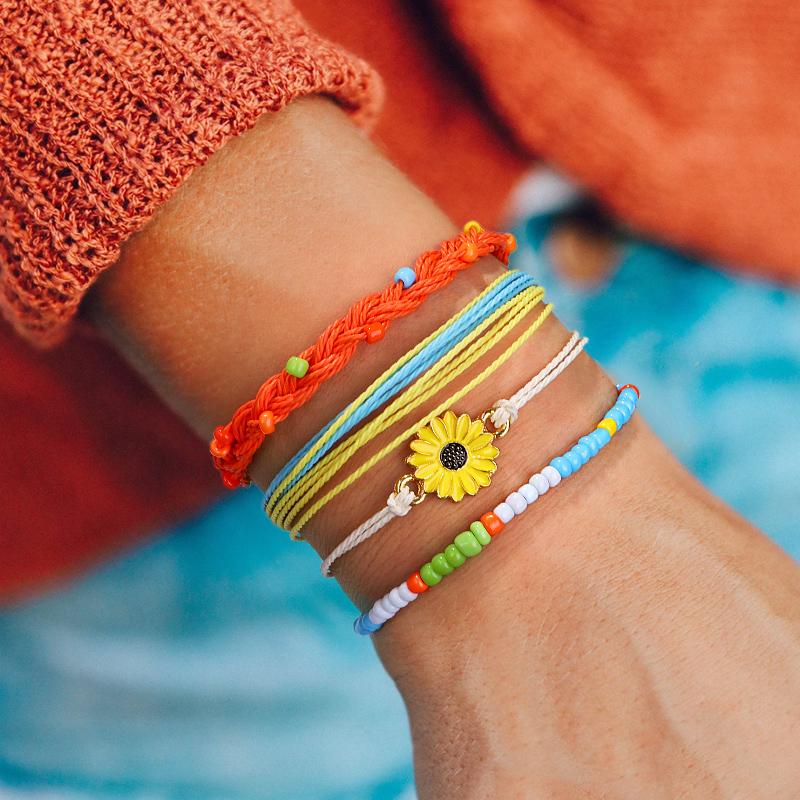 

Link Bracelets Fehame Fashion Women Fine Daisy Handmade Beaded Bracelet Set Wax Braided For Friend Ethnic Classic Charm Chain
