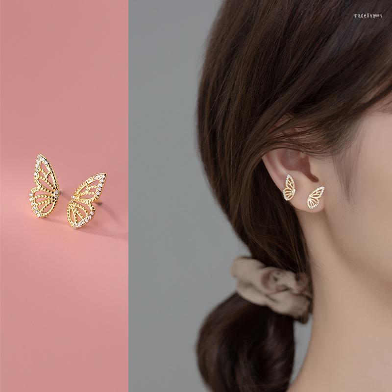 

Stud Earrings MloveAcc Real 925 Sterling Silver Fashion Insect Butterfly Shiny CZ For Women Wedding Party Fine Jewelry