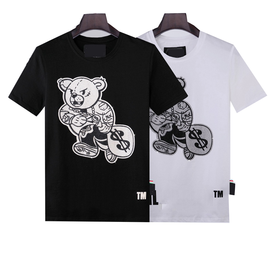 

23ss rhinestone skull men tshirts designer tide t shirts print short sleeve high street loose oversize casual tshirt 100 pure cotton tops for men and women #shopee90, Don't choose(non-delivery)