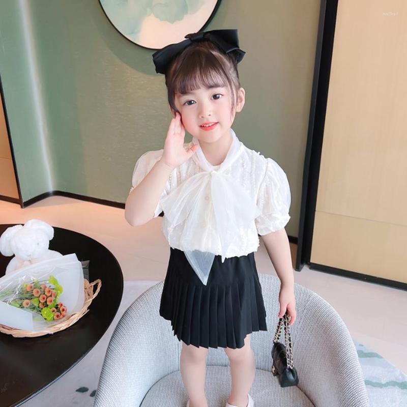 

Clothing Sets Girls Summer Clothes Lace Floral Tshirt Short Kids Girl Set Toddler Children Tracksuits, 15j8401