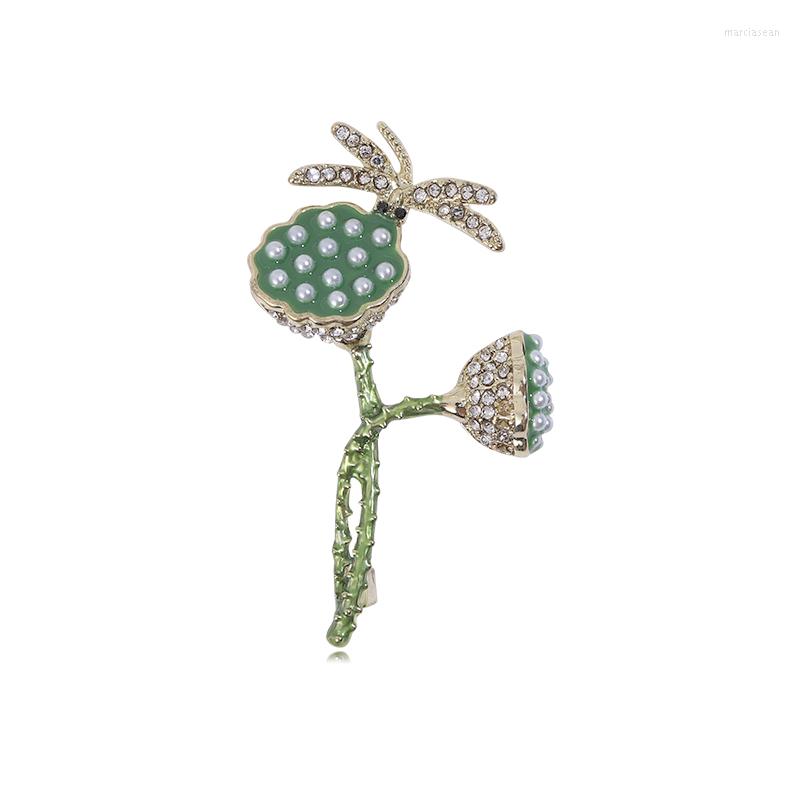 

Brooches Fashion Lotus Seed Dragonfly Brooch Alloy Drop Oil Plant Corsage