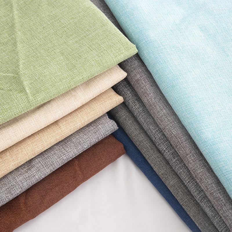 

Clothing Fabric Thin Textured Linen Polyester Furniture Upholstery Cloth For Sofa Curtain Solid Black White Blue Grey Beige By The Meter