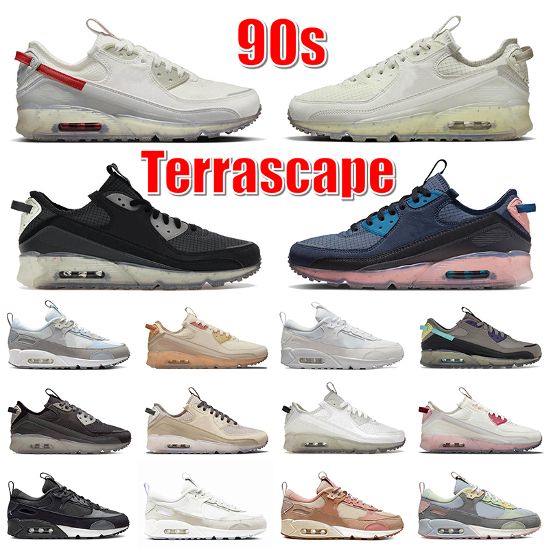 

2023 Sports 90s Terrascape Running Shoes Mens Women 90 Trainers Light Bone University Red Black Lime Ice Obsidian Futura Wolf Grey Sneakers Jogging Size 36-45, B13 pomegranate 40-45