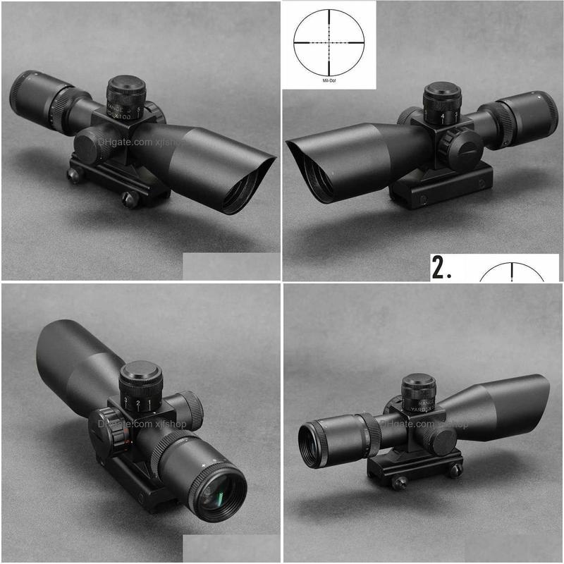 

Scopes Hunting 2 510X40 Red Greeg Cross Mil Dot Rifle Scope With Weaver Picatinny Rail Mount Base Fast Range And Small Adjustme Dhgl7, As show