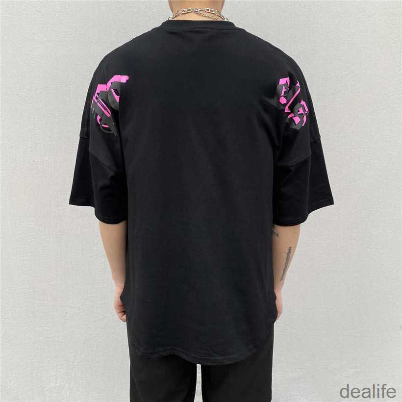

Summer Palmangle Men Womens Palm t Shirt Mans Stylist Tee Guillotine Bear Palms Printed Short Sleeve Truncated Bears Angles Tees Angel Tshirt Jgr7, Purple characters on black background
