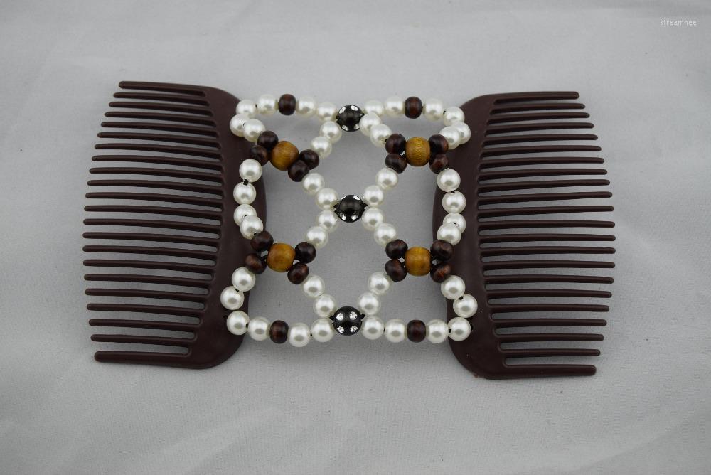 

Hair Clips & Barrettes Wooden Pearl Pattern Magic Combs Double 12 Pcs/lotHair Stre22