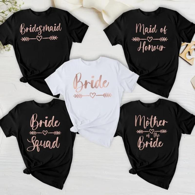 

Women' T Shirts Bridesmaid Love Heart Weddings Party Womens Clothes Girls Matching Graphic Tshirt Birde Squad Bridal Gifts Woman, A585