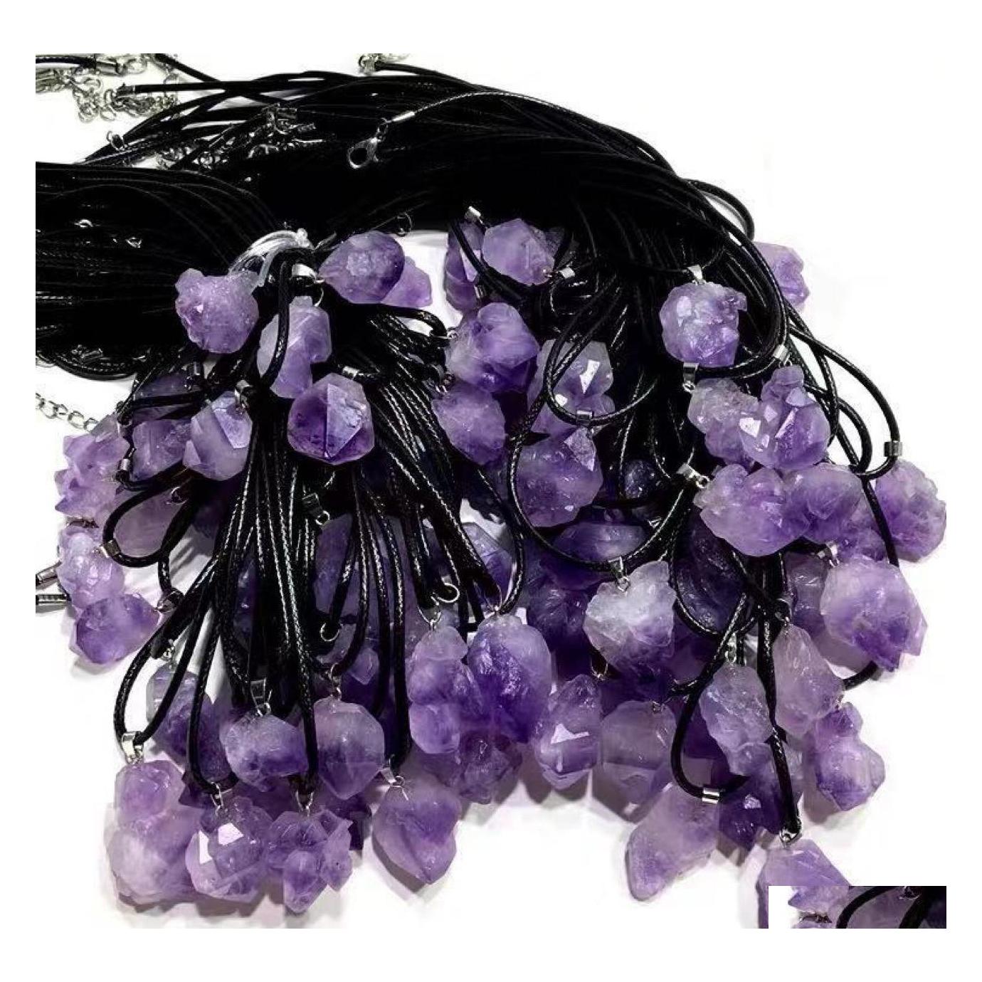 

Charms Bk Natural Crystal Stone Amethyst Irregar Shape Pendants For Necklace Earrings Jewelry Makin Whole Drop Delivery Findings Comp Dh6Gj