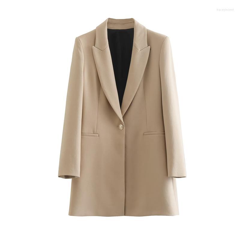 

Women's Suits 2023 Blazer Fashion Slim V-Neck Long Women Suit Coat Elegant Formal Office Street Autumn Warm Youth Chic Jacket, Black