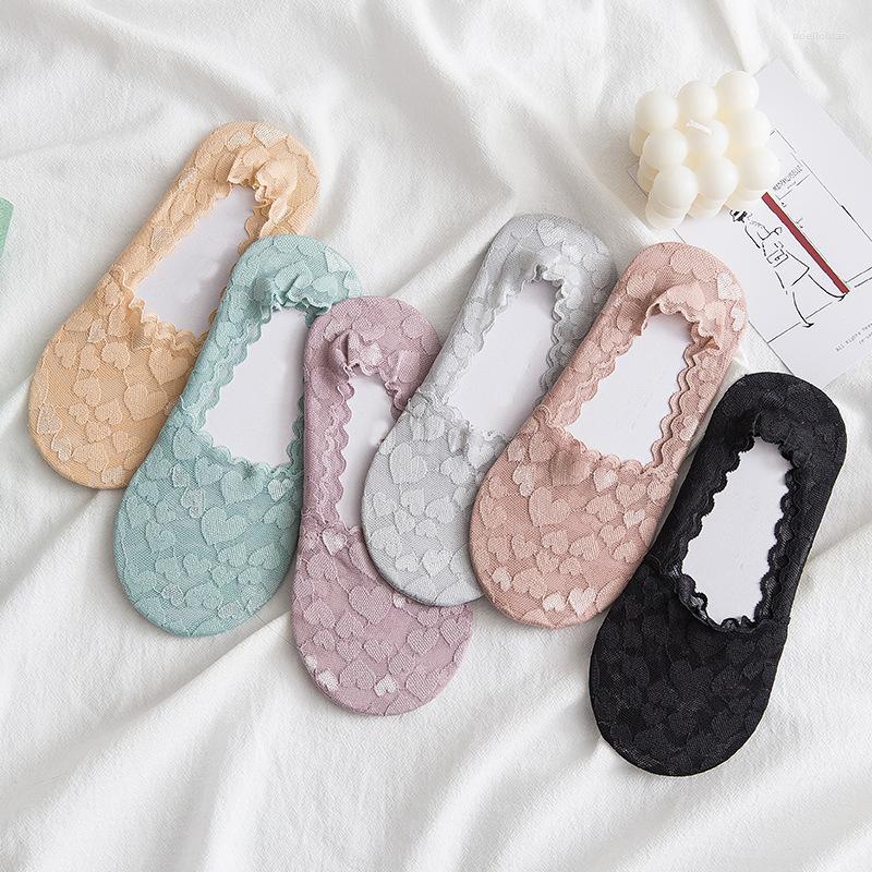 

Women Socks Fashion Girls Summer Funny Style Lace Flower Short Sock Cotton Antiskid Invisible Ankle 2023 Sox Slipper, Blue