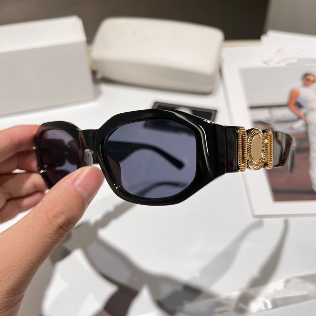 

Luxury Versage Sunglasses For Man Woman Unisex Designer Goggle Beach Sun Glasses Retro Small Frame Luxury Design UV400 Top Quality With Box