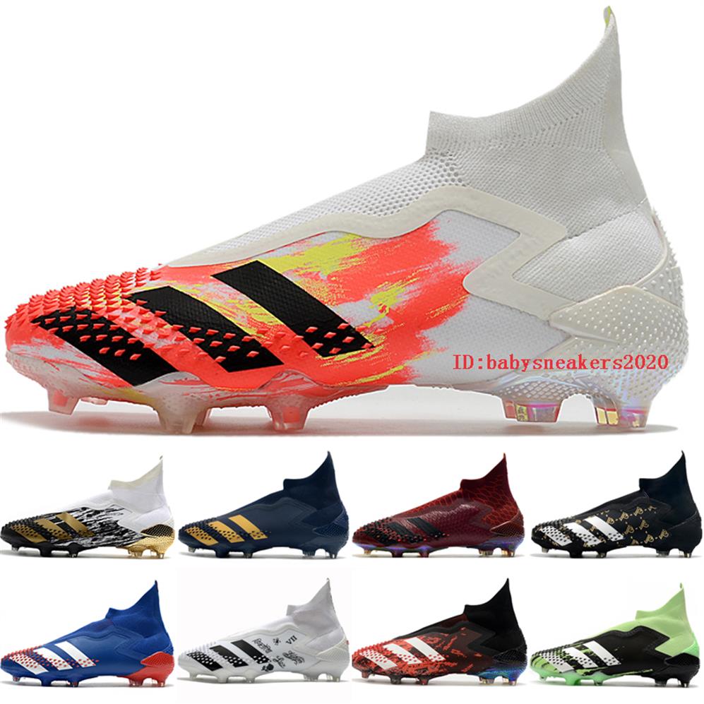 

2020 Predator Mutator 20 FG Soccer Shoes Cloud White Gold Metallic Core Black Shock Pink Orange Men Firm Ground Cleats Football S2863, Color 10