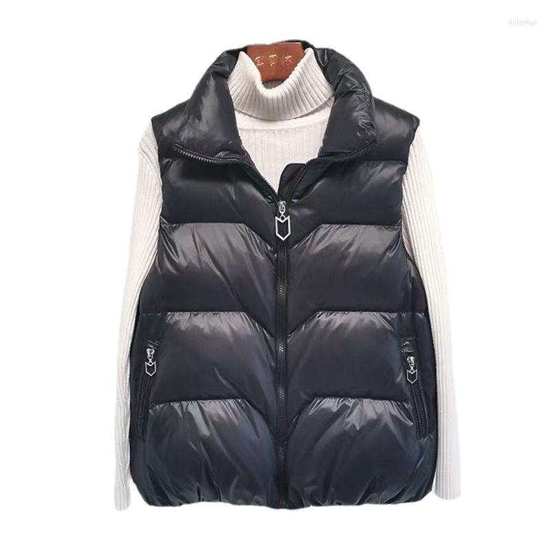 

Women's Vests 2023 Women Autumn Winter Fashion Stand Collar Vest Warm Down Cotton Padded Female Zipper Veats Sleeveless Waistcoat, Picture shown