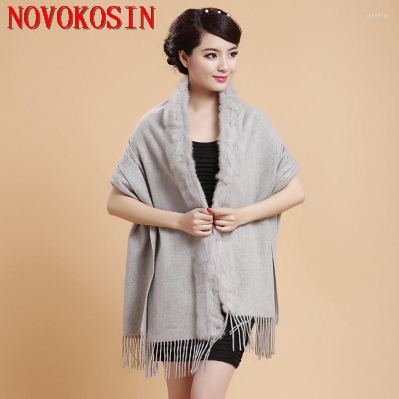 

Scarves Color Winter Pashmina Wool Cashmere Warm Thick Shawl Women Autumn Fur Collar Cape Big Bufanda Chal Tassel Outside CoatScarves Scarve