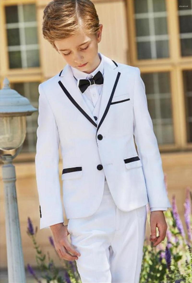 

Men's Suits Fashion White Boys For Weddings 2 Button Nothched Lapel Children Formal Birthday Party 3 Pieces Jacket Vest Pant Tie, Blue