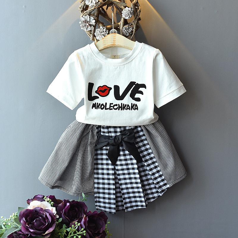 

Clothing Sets 2023 Spring Casual Letter Clothes Solid Short Sleeve Kids High Quality Fashion Children, Black