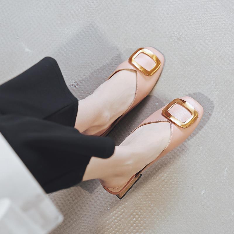 

Slippers 2023 Summer Style With Baotou Single Shoes Fashion Wild Sandals And Women's, Beige