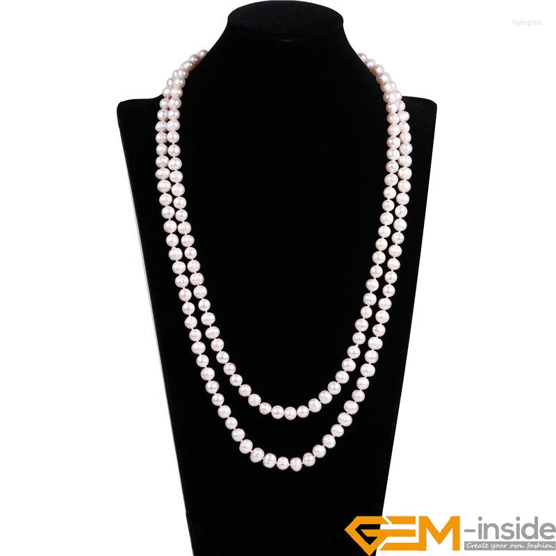 

Chains Layered Long Natural Pearl Necklace For Women Fashion Bridesmaid Jewelry Making DIY Gift 48inches 64inches