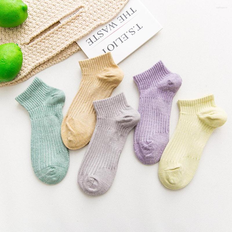 

Women Socks Women's Spring And Summer Medium Short Tube Solid Color Casual Comfortable Combed Cotton Sweat-Absorbing Sports, Gray